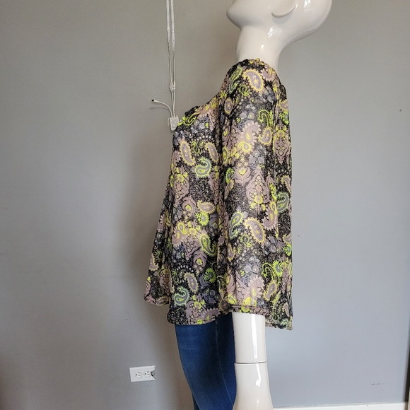 Princess Vera Wang Sheer Peasant Top, VGUC, Size M - Picture 4 of 8